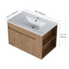 30 Inch Bathroom Vanity With Ceramic Basin and Adjust Open Shelf