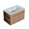 30 Inch Bathroom Vanity With Ceramic Basin and Adjust Open Shelf