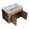 30 Inch Bathroom Vanity With Ceramic Basin and Adjust Open Shelf