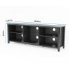 WESOME TV Stand Storage Media Console Entertainment Center; Tradition Black