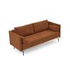 Modern Sofa 3-Seat Couch with Stainless Steel Trim and Metal Legs for Living Room