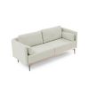 Modern Sofa 3-Seat Couch with Stainless Steel Trim and Metal Legs for Living Room