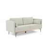 Modern Sofa 3-Seat Couch with Stainless Steel Trim and Metal Legs for Living Room