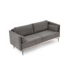 Modern Sofa 3-Seat Couch with Stainless Steel Trim and Metal Legs for Living Room