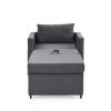 Sofa Bed Chair 2-in-1 Convertible Chair Bed, Lounger Sleeper Chair for Small Space with One Pillow, Velvet