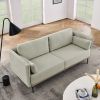 Modern Sofa 3-Seat Couch with Stainless Steel Trim and Metal Legs for Living Room