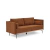 Modern Sofa 3-Seat Couch with Stainless Steel Trim and Metal Legs for Living Room