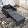 Sofa Bed Chair 2-in-1 Convertible Chair Bed, Lounger Sleeper Chair for Small Space with One Pillow, Velvet