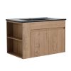 30 Inch Bathroom Vanity With Ceramic Basin and Adjust Open Shelf