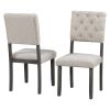 6-Piece Dining Table and Chair Set with Special-shaped Legs and Foam-covered Seat Backs&Cushions for Dining Room