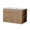 30 Inch Bathroom Vanity With Ceramic Basin and Adjust Open Shelf