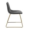 Modern Dining Chairs Set of 2;  Velvet Upholstered Side Chairs with Golden Metal Legs for Dining Room Furniture