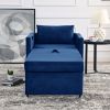 Sofa Bed Chair 2-in-1 Convertible Chair Bed, Lounger Sleeper Chair for Small Space with One Pillow, Velvet