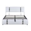 Queen Size Upholstered Faux Leather Platform bed with a Hydraulic Storage System