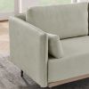 Modern Sofa 3-Seat Couch with Stainless Steel Trim and Metal Legs for Living Room