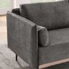 Modern Sofa 3-Seat Couch with Stainless Steel Trim and Metal Legs for Living Room