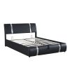 Queen Size Upholstered Faux Leather Platform bed with a Hydraulic Storage System