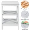 Set of 2 Multifunctional 3-Tier Nightstand Sofa Side Table with Reinforced Bars and Stable Structure