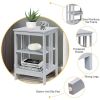 Set of 2 Multifunctional 3-Tier Nightstand Sofa Side Table with Reinforced Bars and Stable Structure