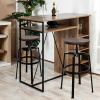 Backless Adjustable Height Bar Stools with Metal Legs;  Oak seat;  Set of 2